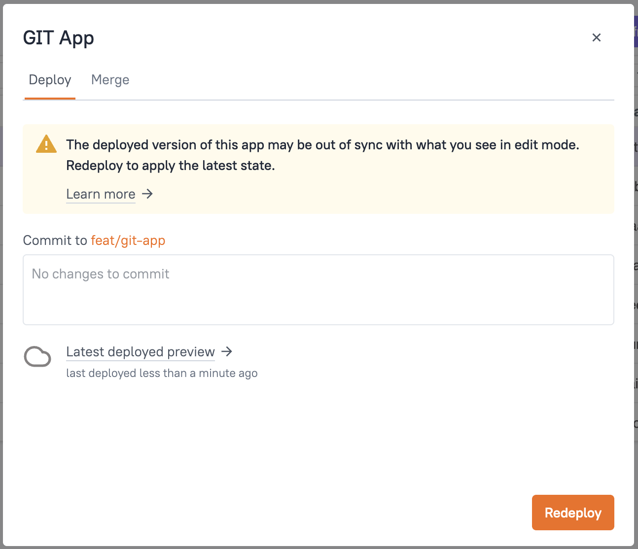 Redeploy app